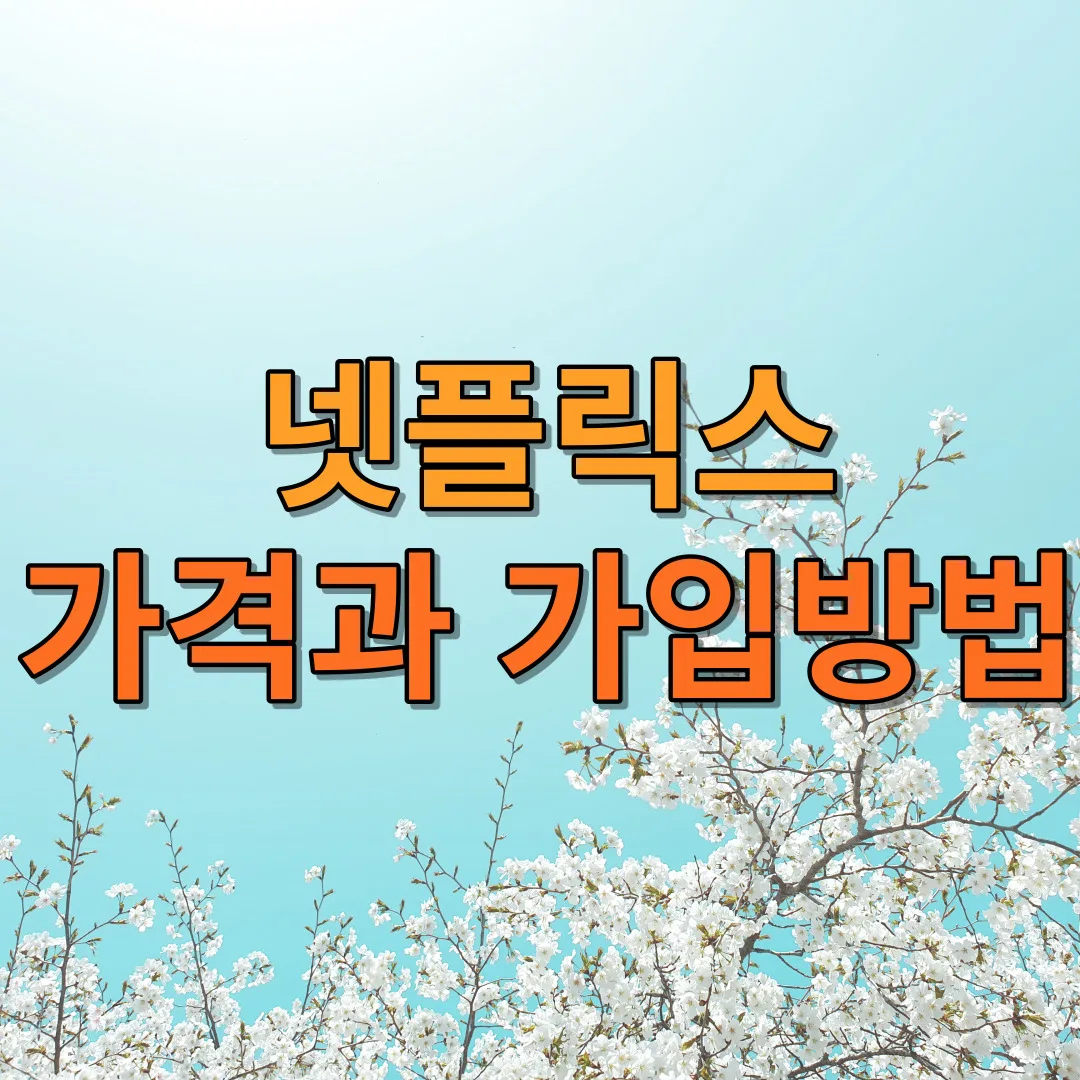 넷플릭스 가격과 가입방법