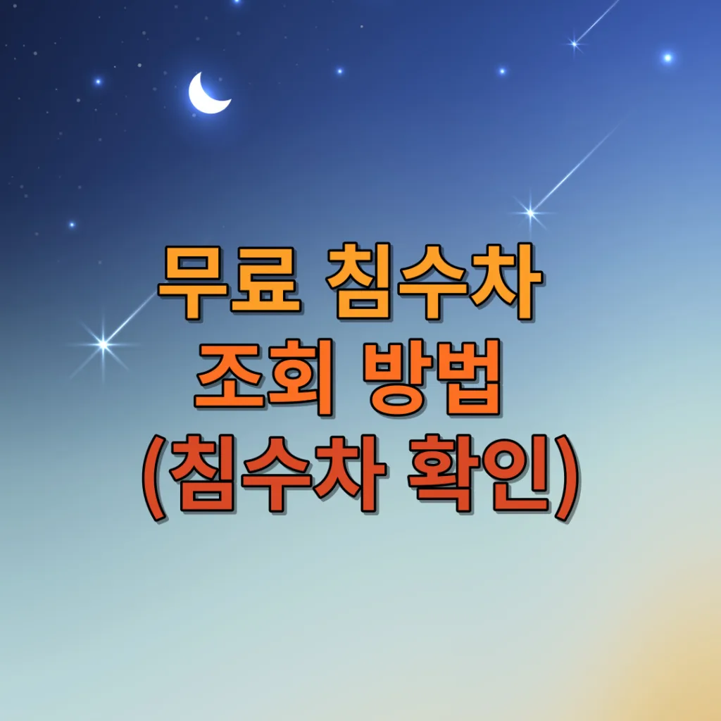 무료 침수차 조회 방법 (침수차 확인)