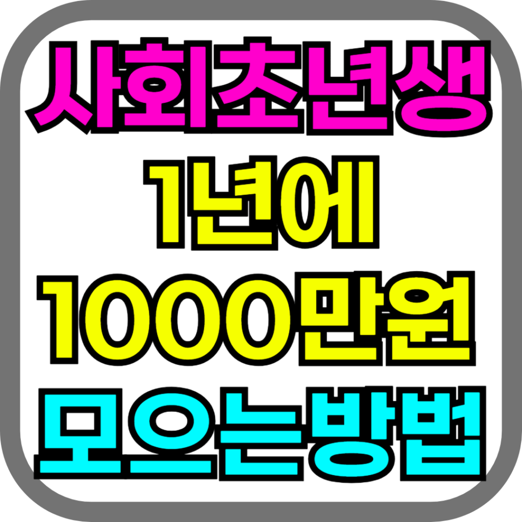 사회초년생이 1년에 1000만원 모으는 방법